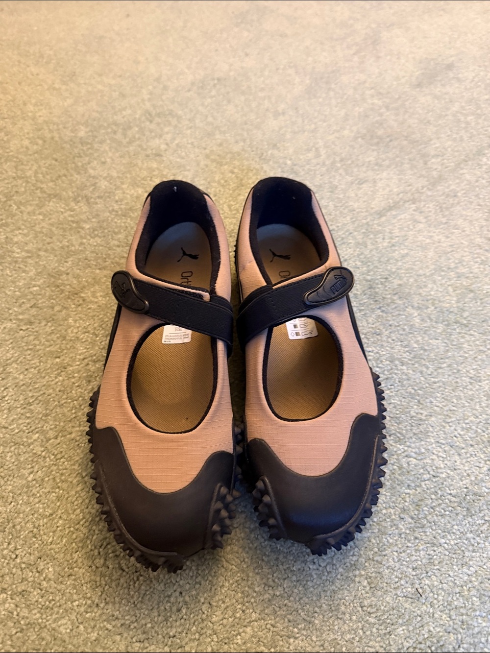 Puma Mostro Fey Mary Jane sneakers in tan and black